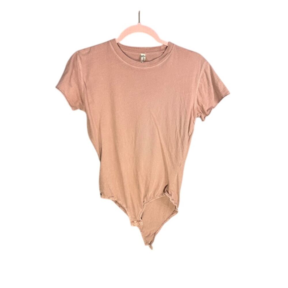 Intimately Free People Body Suit Women's Size XS 100% Cotton Fall Pink Nude Cozy